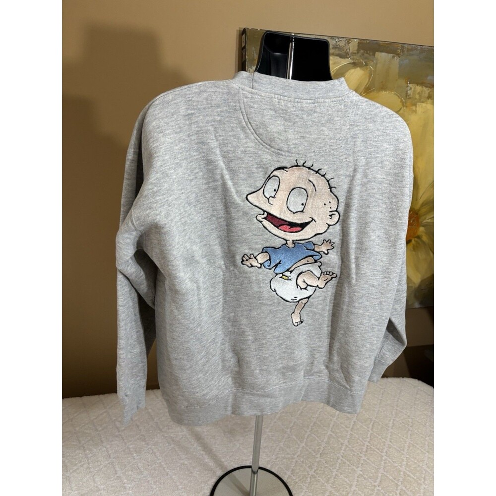Vintage Wolf 90s Rugrats Show Tommy Pickles 2 Sided Embroidered Sweatshirt Large - Picture 2 of 16